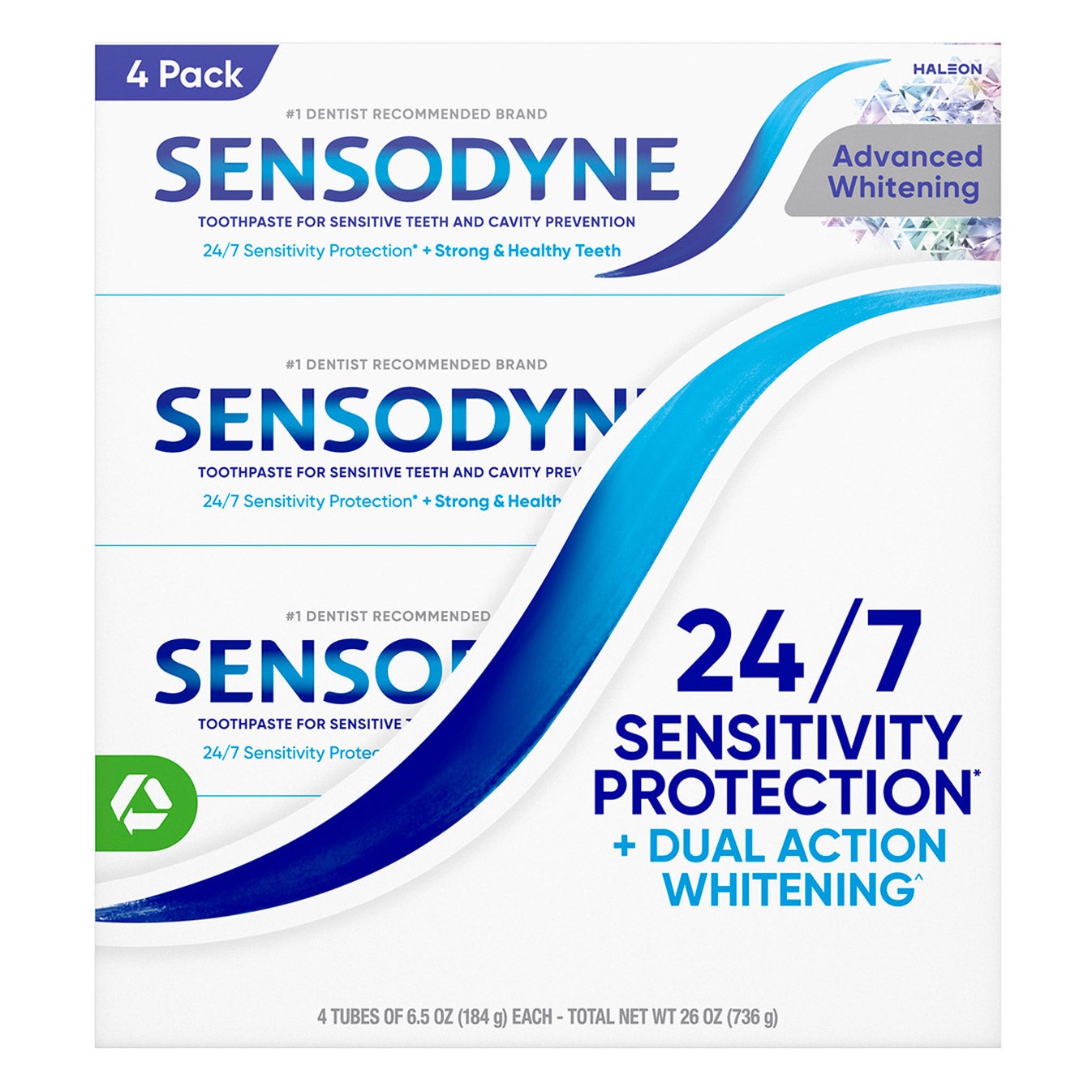 Sensodyne Advanced Whitening Toothpaste 4x – Sensitive Teeth Protection & Whitening