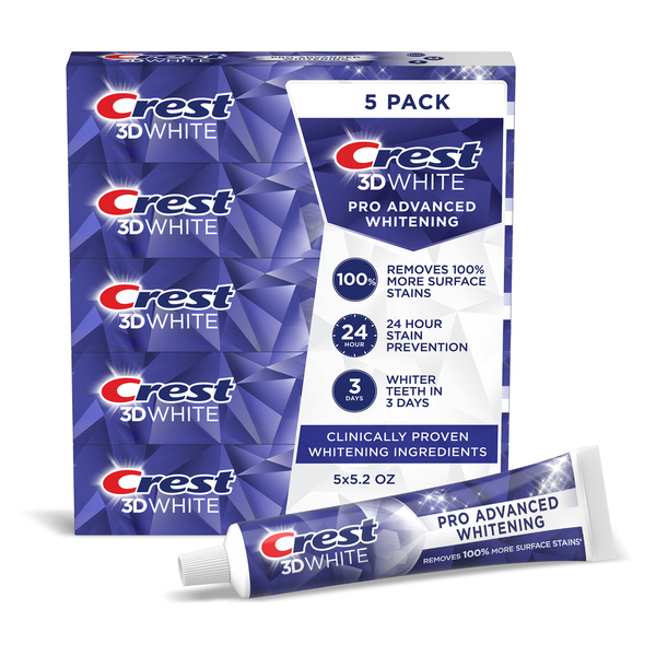 Crest 3D White Pro Advanced Whitening Toothpaste 5 Pack