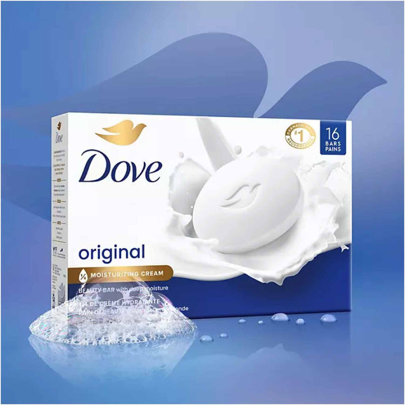 Dove Original Beauty Bar – Moisturizing Cream Soap, 16 Count