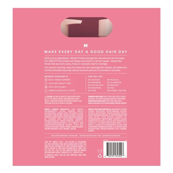 MONDAY Haircare SMOOTH Shampoo and Conditioner Set, 34 fl oz Each