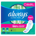 Always Ultra Thin Sanitary Pads 88 Count | RapidDRY Leak Protection | Unscented Feminine Care