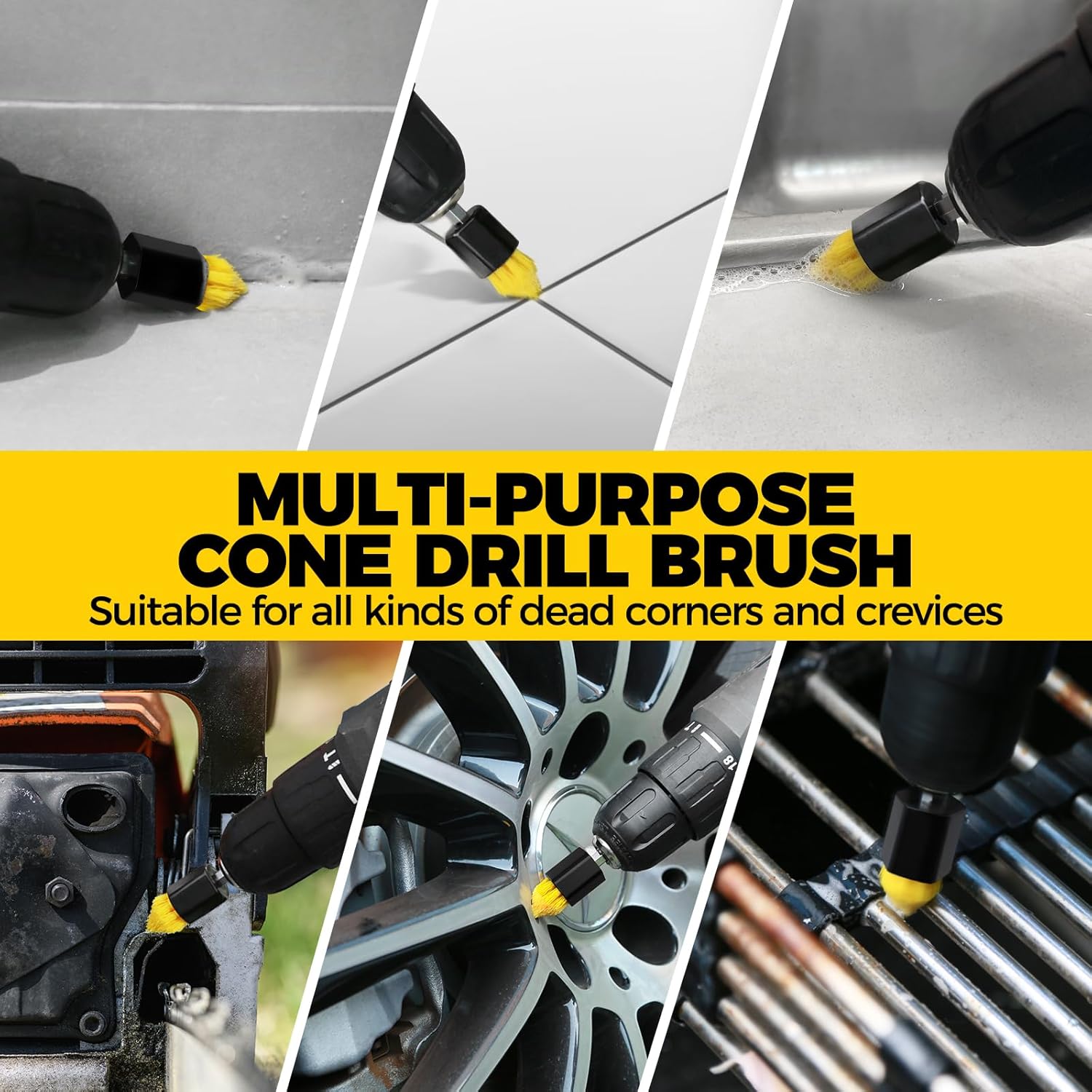 Drill Brush Cleaning Set – Power Scrubber for Bathroom & Grout