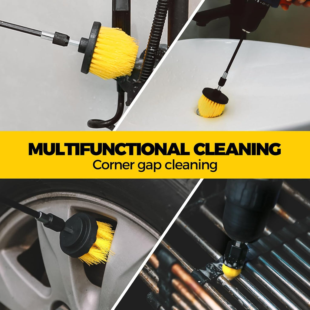 Drill Brush Cleaning Set – Power Scrubber for Bathroom & Grout