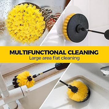 Drill Brush Cleaning Set – Power Scrubber for Bathroom & Grout