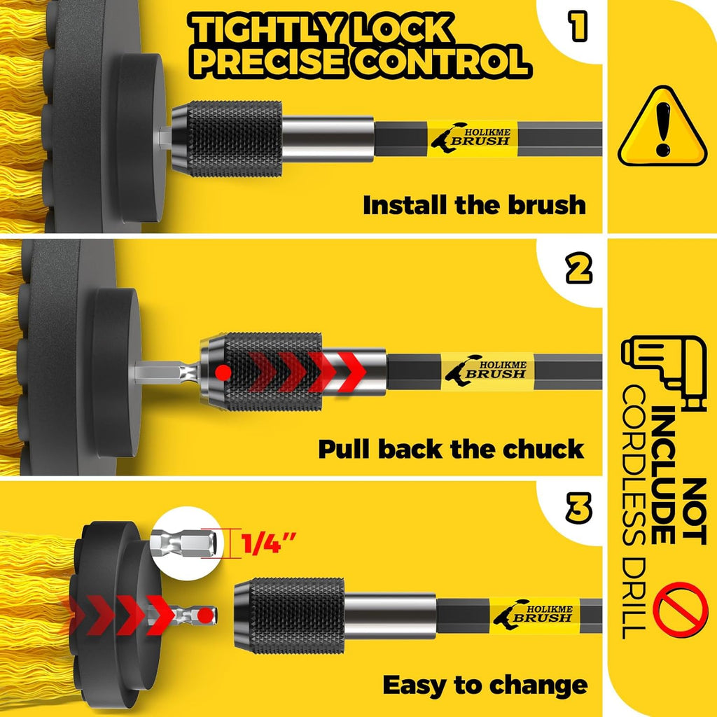 Drill Brush Cleaning Set – Power Scrubber for Bathroom & Grout