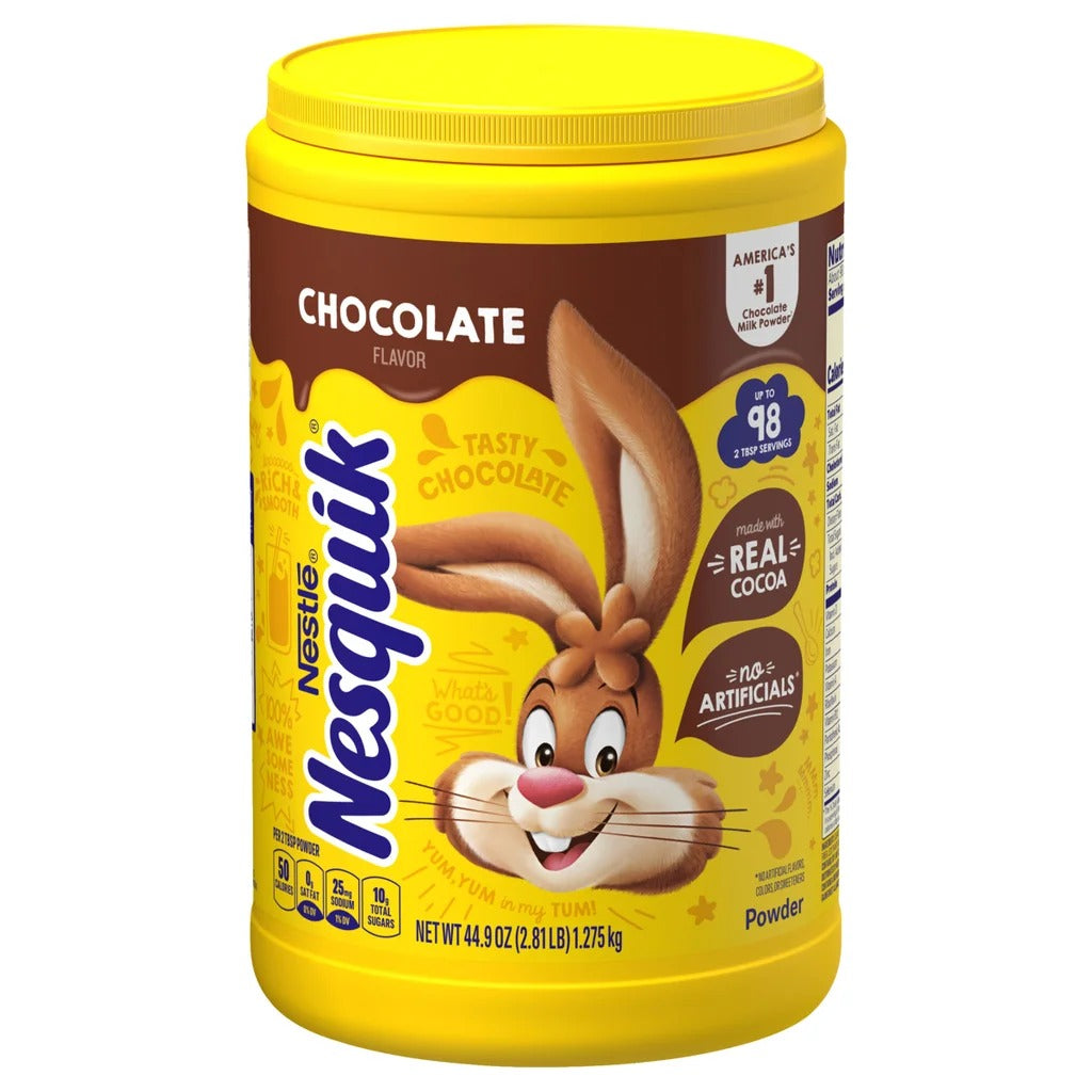 Nestle Nesquik Chocolate Powder Drink Mix 44.9 oz (2.81 lb) Real Cocoa