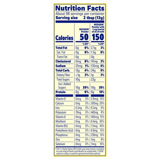 Nestle Nesquik Chocolate Powder Drink Mix 44.9 oz (2.81 lb) Real Cocoa