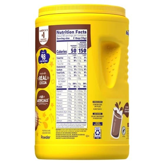 Nestle Nesquik Chocolate Powder Drink Mix 44.9 oz (2.81 lb) Real Cocoa